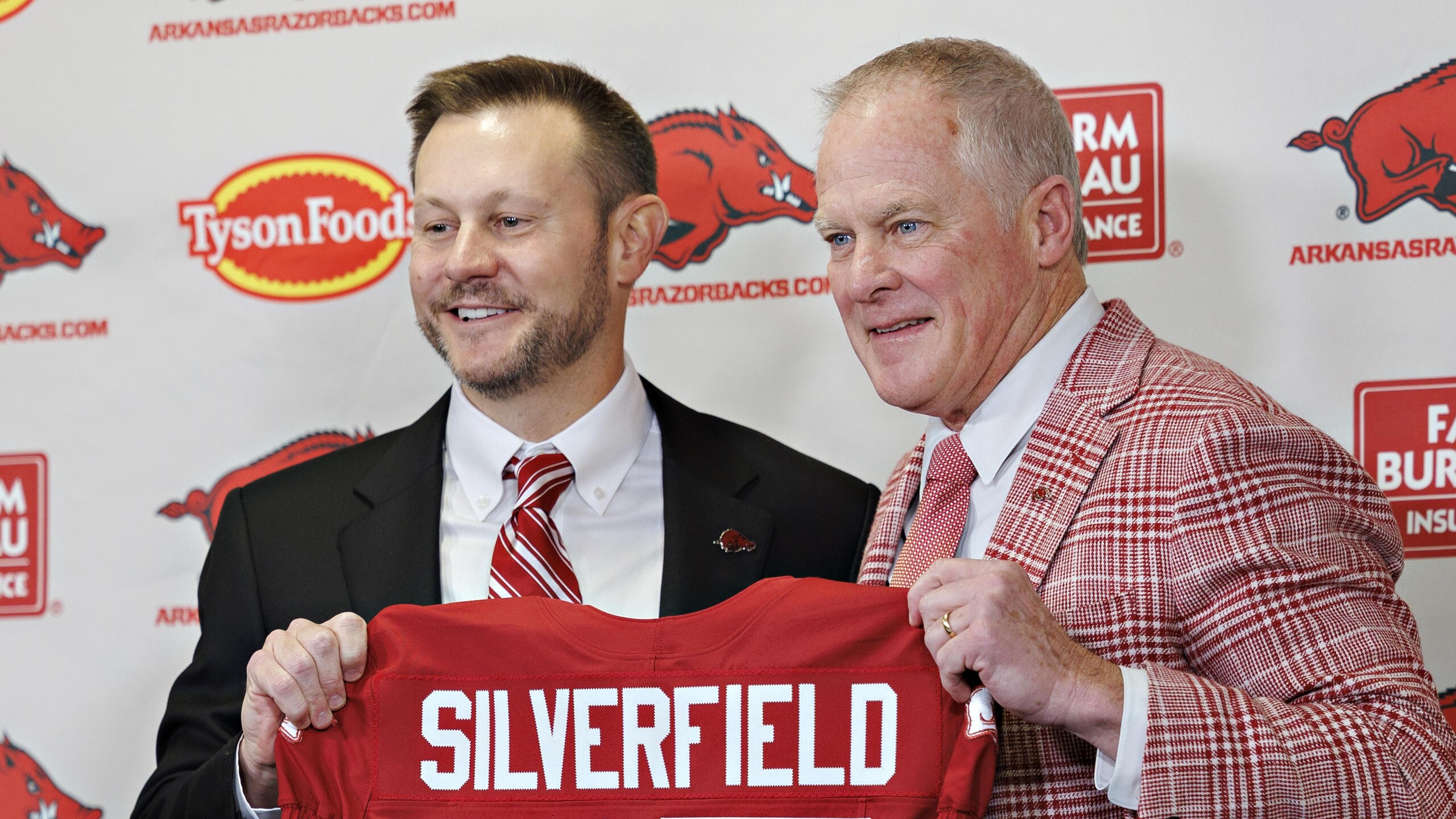 Arkansas Football Hosts Press Conference Introducing New Head Coach Ryan Silverfield Arkansas Football Hosts Press Conference Introducing New Head Coach Ryan Silverfield
