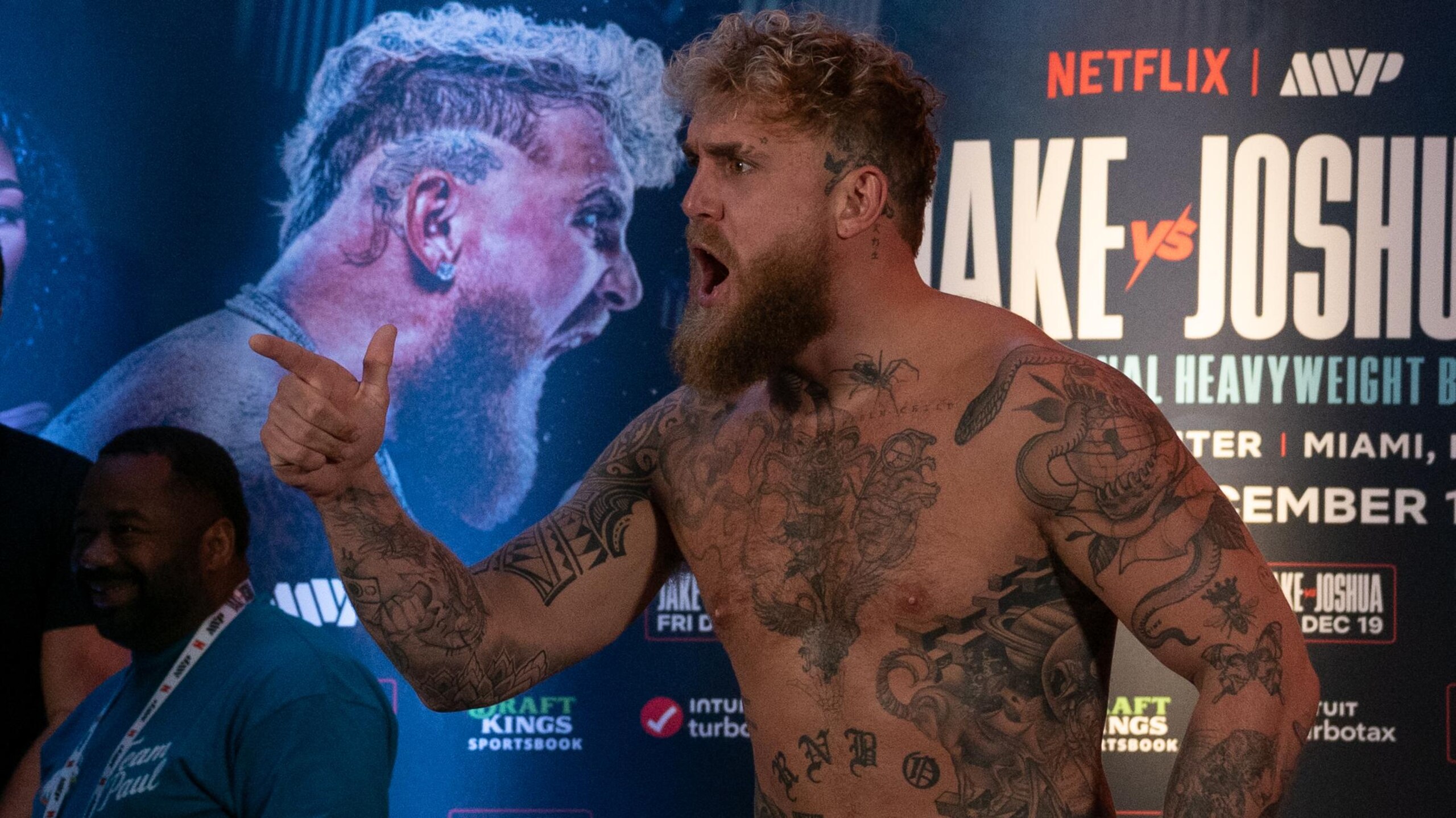 Official weigh-In ahead of Jake Paul v Anthony Joshua fight in Miami