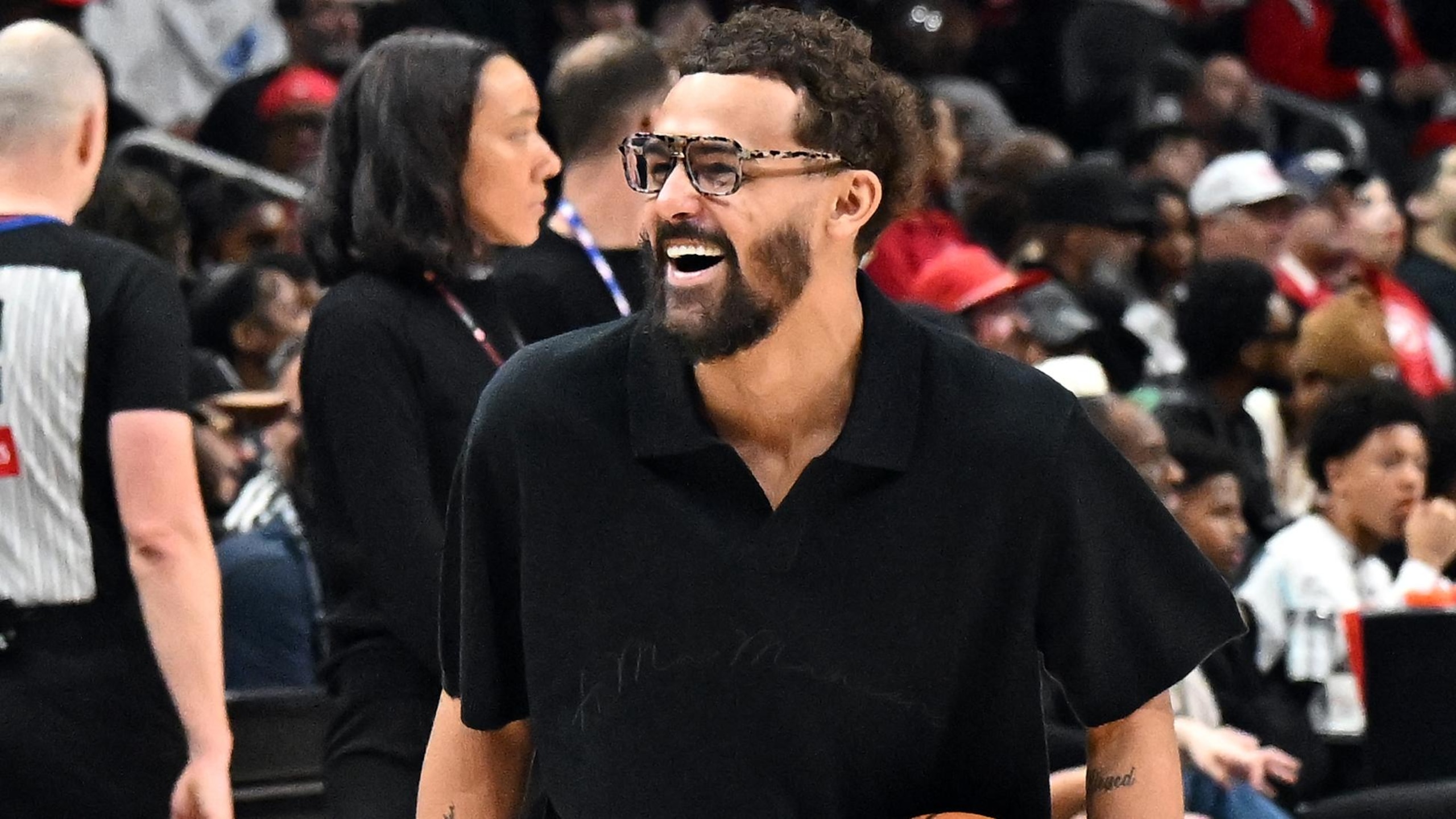 Celebrities Attend New Orleans Pelicans v Atlanta Hawks Celebrities Attend New Orleans Pelicans v Atlanta Hawks