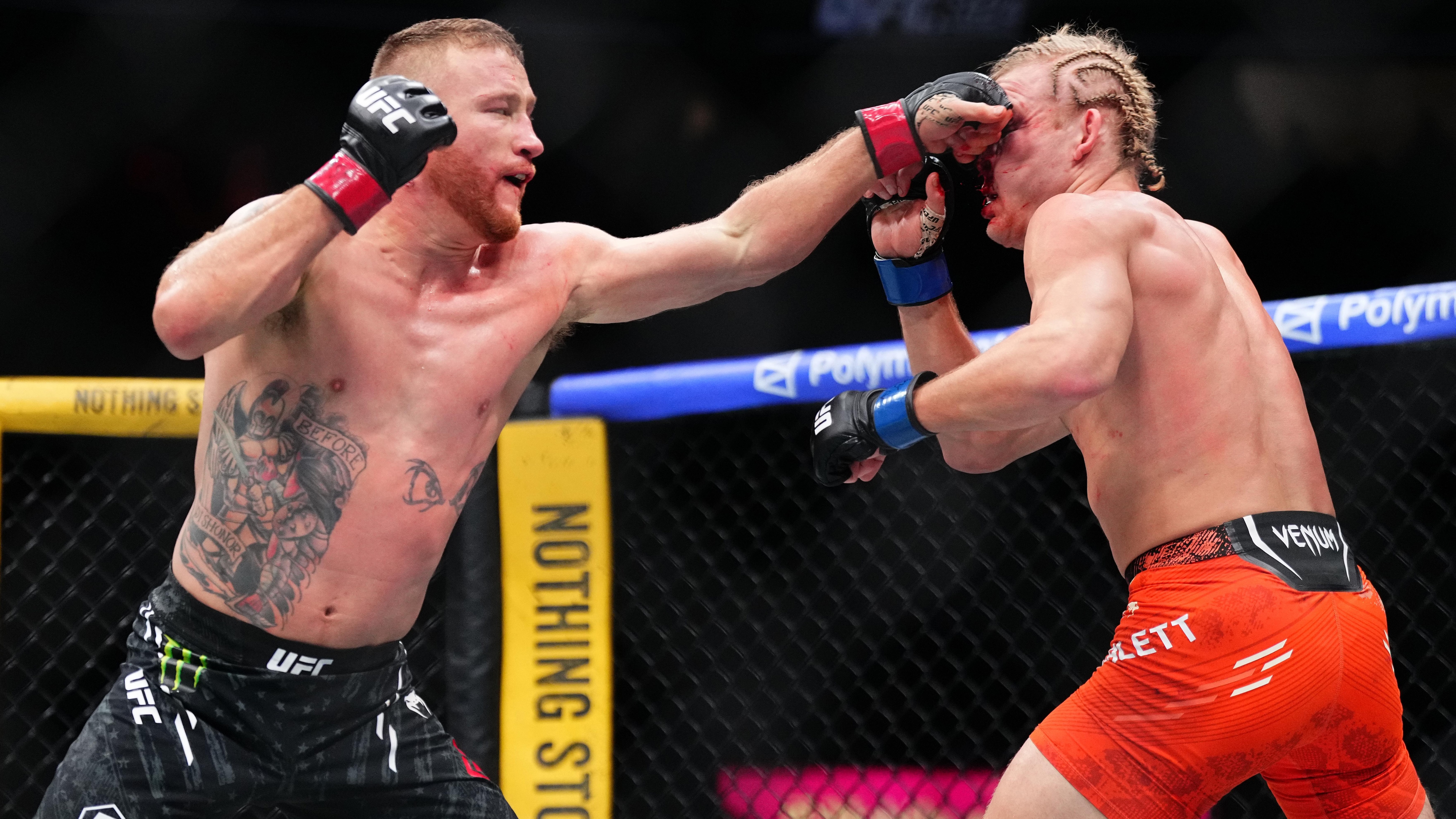 Justin Gaethje Beats Paddy Pimblett By UD to Win Interim Lightweight Title  at UFC 324