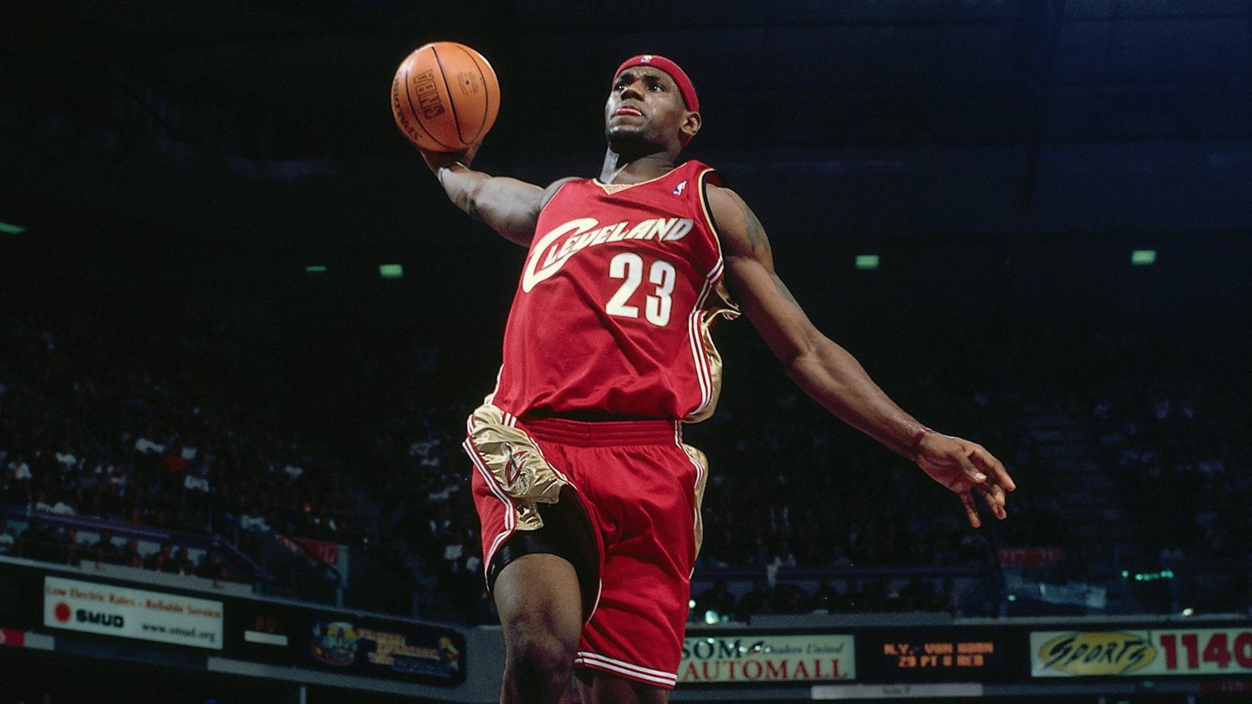 LeBron James goes for a dunk