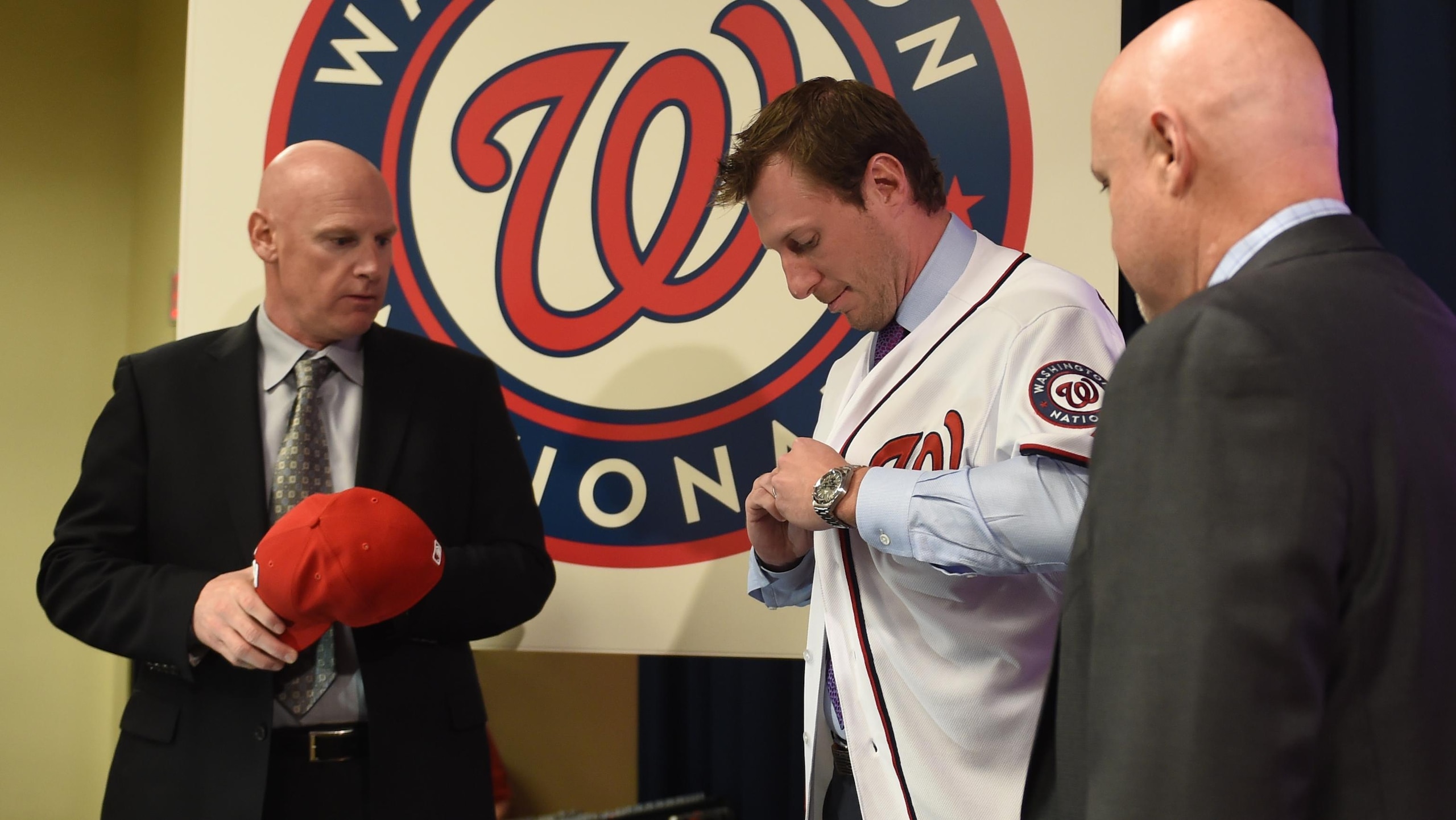 Press conference for newly acquired pitcher Max Scherzer Press conference for newly acquired pitcher Max Scherzer