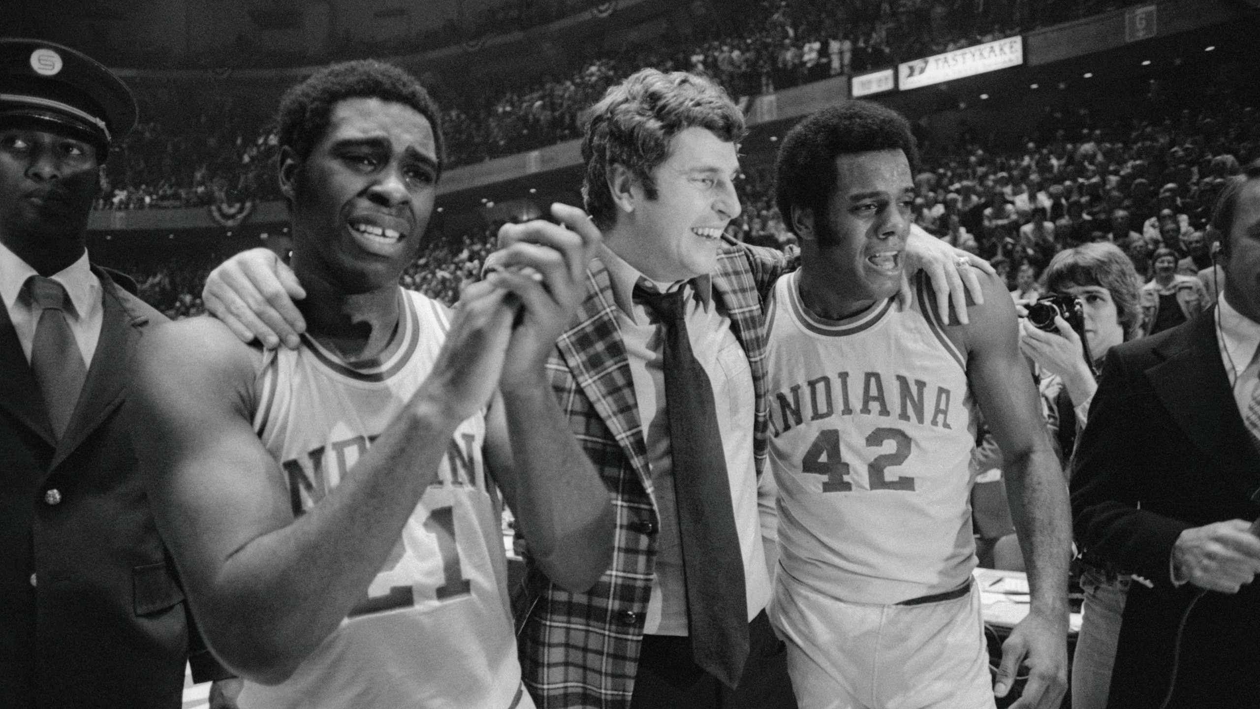 Bobby Knight Being Walked Off in Jubilation