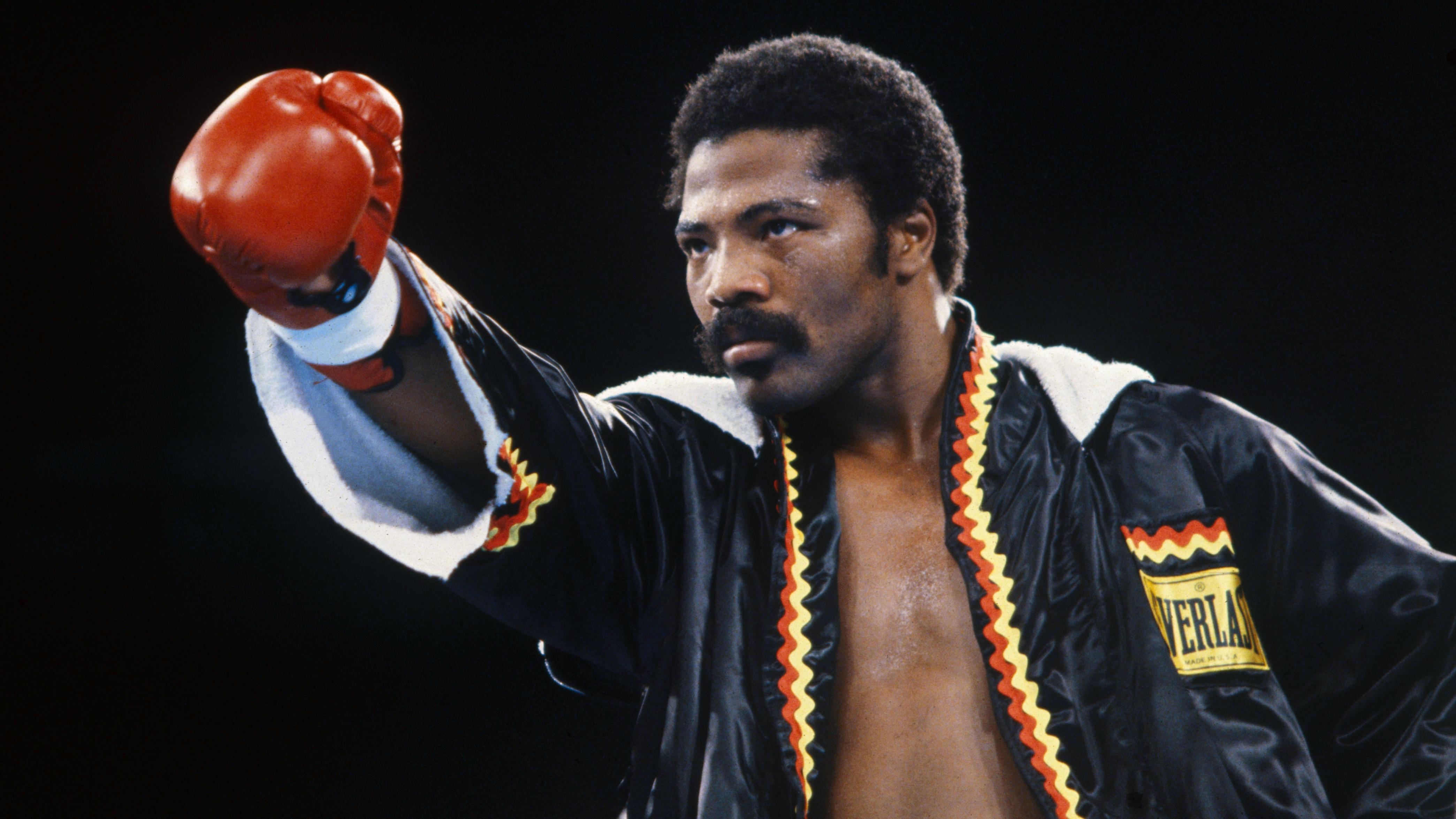 Aaron Pryor in Boxing Robe and Gloves