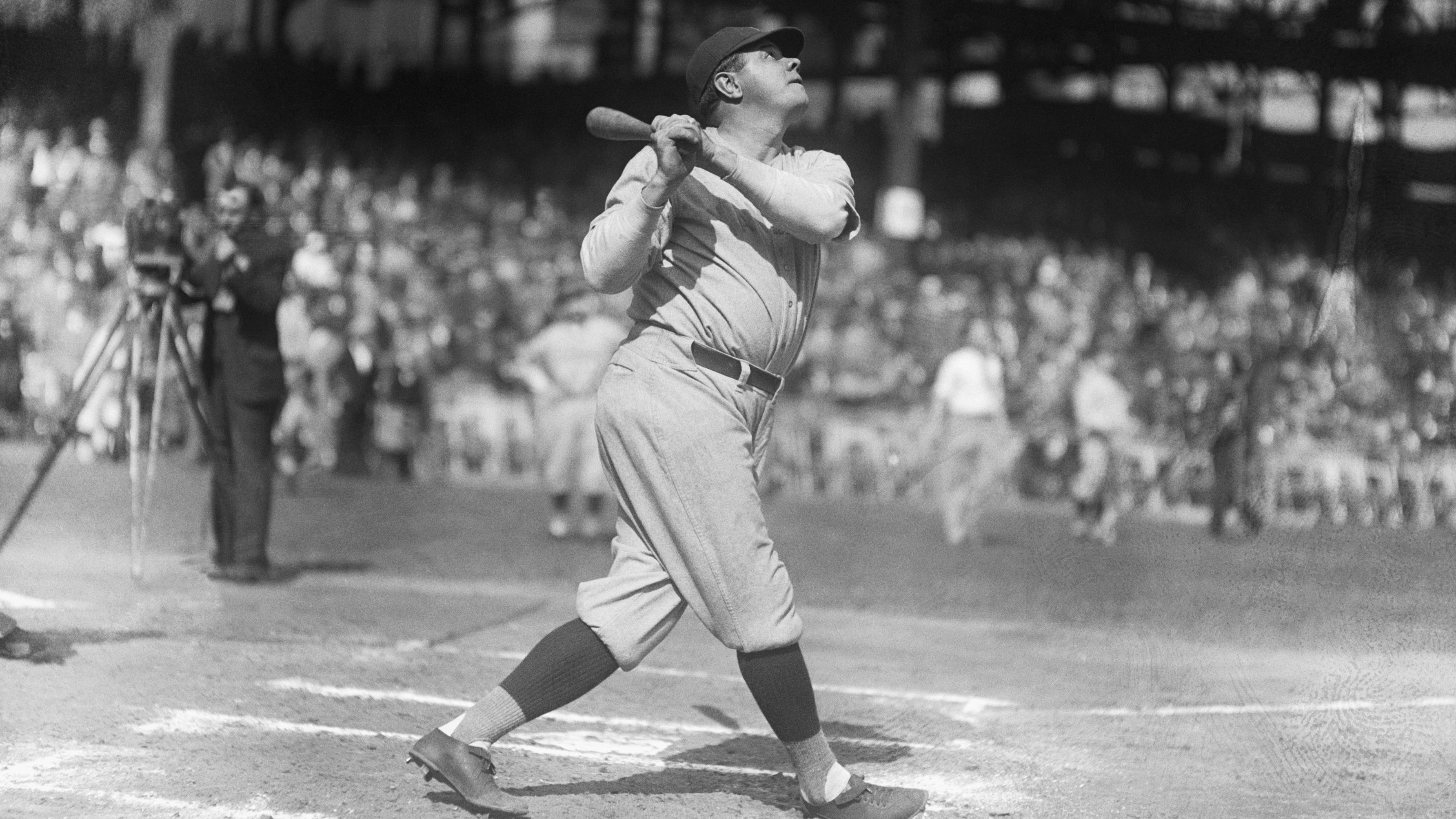 Babe Ruth Practicing