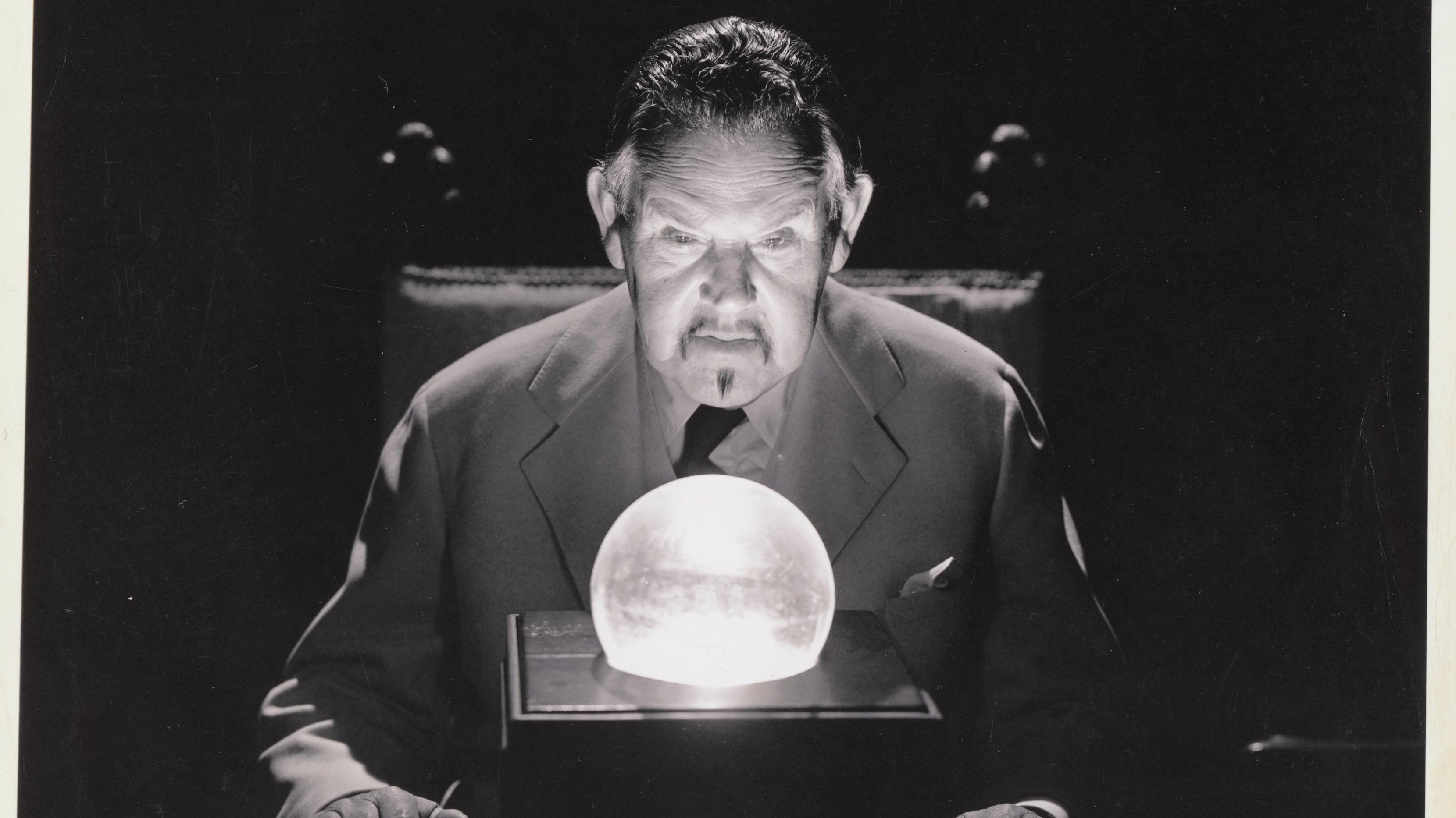 Charlie Chan (Sidney Toler) Gazing into Crystal Ball