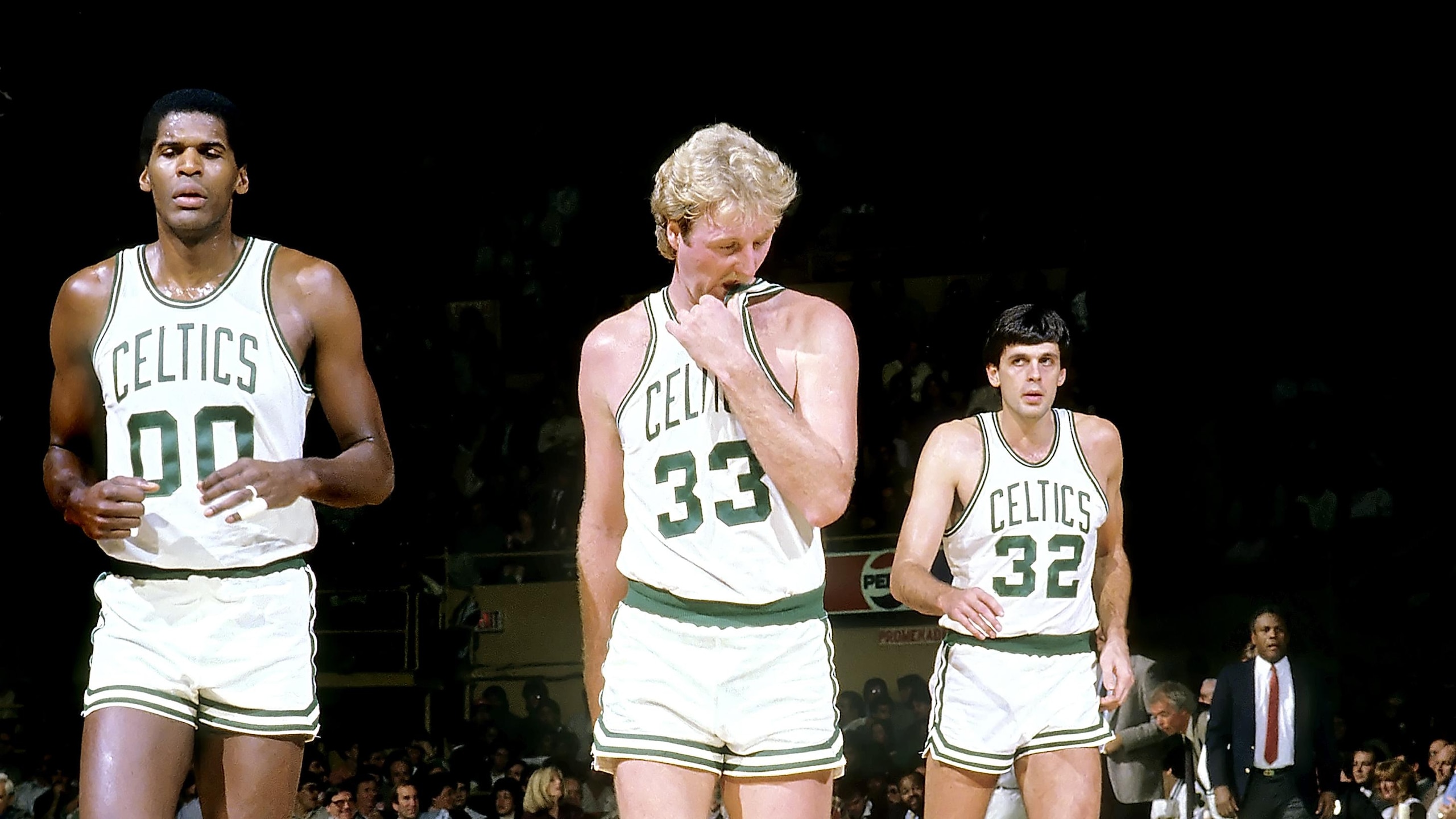 Boston Celtics Robert Parish, Larry Bird, and Kevin McHale