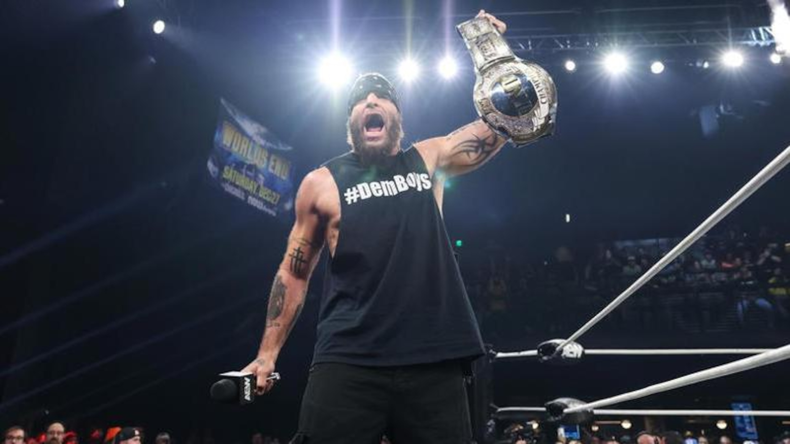 Mark Briscoe with the TNT Championship Mark Briscoe with the TNT Championship