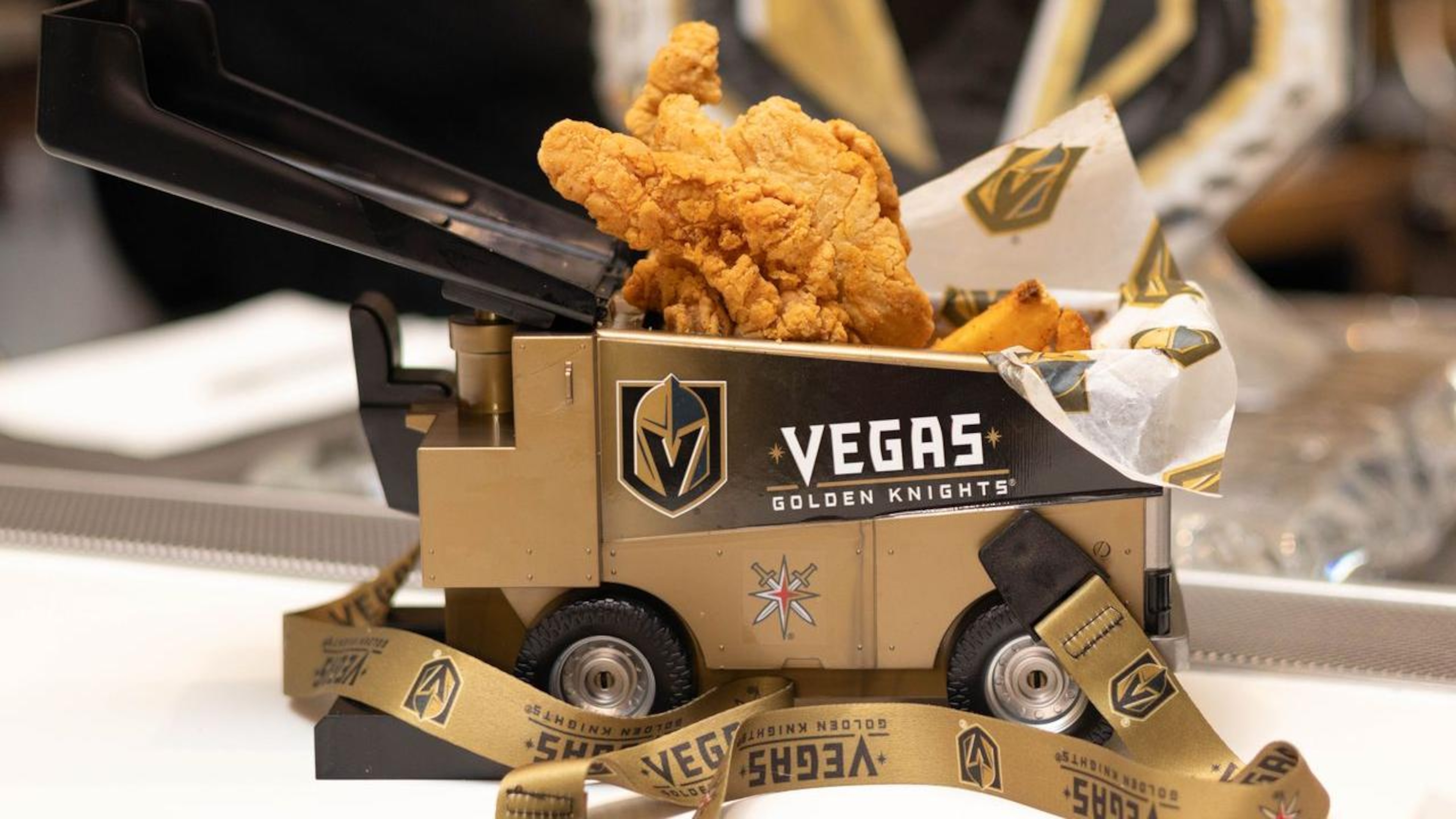 Golden Knights' Tenders in a Zamboni Golden Knights' Tenders in a Zamboni